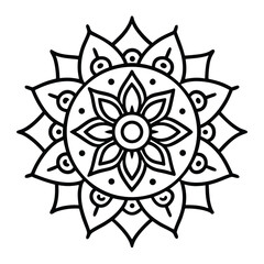Intricate Black and White Mandala Design