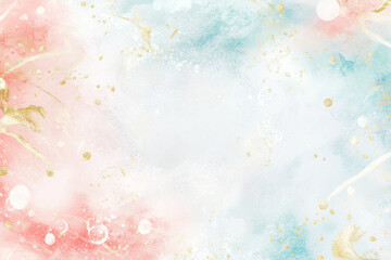 Soft Watercolor and Gold Texture Background for Wedding Invitations or Greeting Cards | Generated by AI.