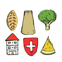 A COLLECTION OF VARIOUS TYPES OF ILLUSTRATION SKETCHES