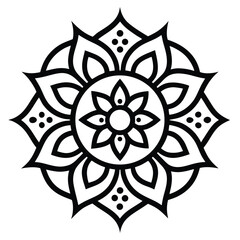 Intricate Black and White Mandala Design