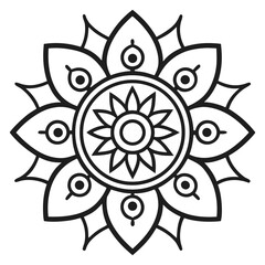 Intricate Black and White Mandala Design