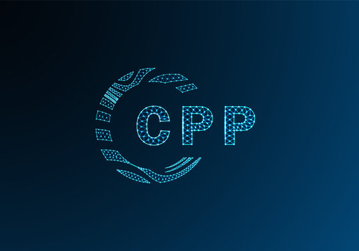 CPP low poly letter logo vector design. CPP lower poly logo design. CPP unique low poly logo design.