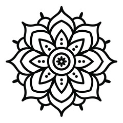 Intricate Black and White Mandala Design