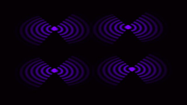 Network tower produced radio wave concept on white background. radio waves royal perple color animation. Radio wave signal technology animation.