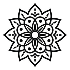 Intricate Black and White Mandala Design