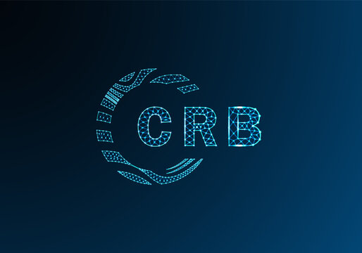 CRB low poly letter logo vector design. CRB lower poly logo design. CRB unique low poly logo design.