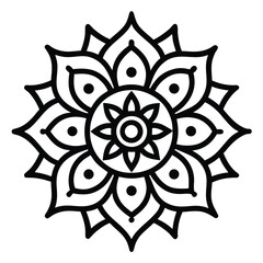 Intricate Black and White Mandala Design