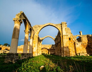 Ancient grandeur exploring the weathered stones of Jerash's historical ruins under a serene sky