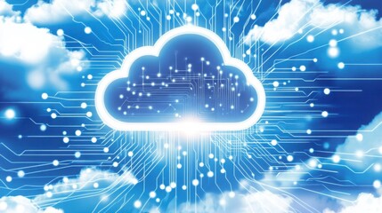 Glowing Cloud Computing Network Digital Technology Abstract Background