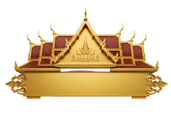 khmer golden frame on white background khmer