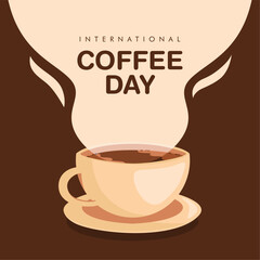 vector international coffee day poster template