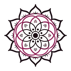 Intricate Mandala Design with Floral and Heart Motifs
