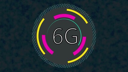 World futuristic 6g technology wireless data high-speed internet network concept motion graphic animation 4k. - Powered by Adobe