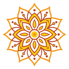 Intricate Yellow and Orange Mandala Design