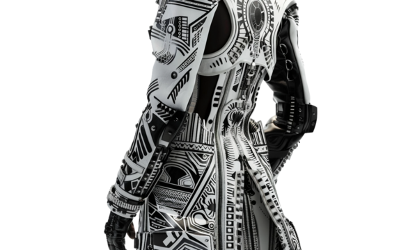 Avant-Garde Style with Futuristic Aesthetic on white background