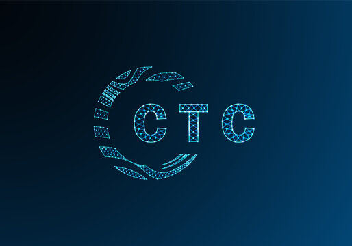 CTC low poly letter logo vector design. CTC lower poly logo design. CTC unique low poly logo design.