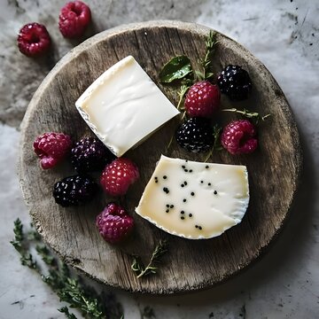 Nutritious cheese with fresh berries