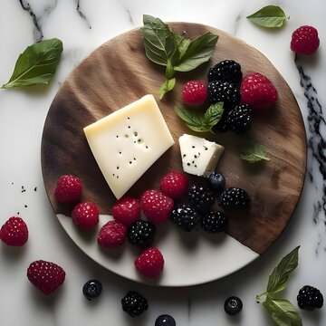 Healthy cheese and berry snack
