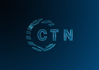 CTN low poly letter logo vector design. CTN lower poly logo design. CTN unique low poly logo design.