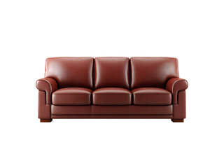 Fototapeta premium Elegant red leather sofa isolated on black background, Isolated On White Background, Png Transparent