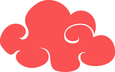 An Abstract and Minimalist Asian Cloud Graphic for Cultural and Festive Designs