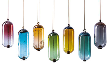 Transparent Glass Wind Chime for Outdoor Charm on white background