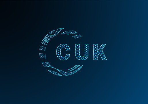 CUK low poly letter logo vector design. CUK lower poly logo design. CUK unique low poly logo design.