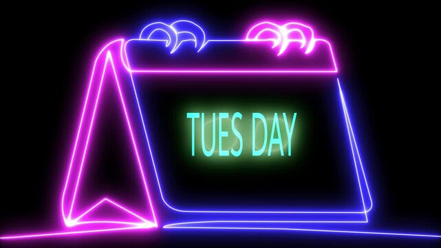 Tuesday.Movable type printing spelling.Flat lay view with Movable type printing buttons.IT technology concept.3D rendering on green background.