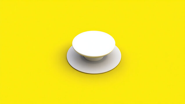 Blank PopSocket Mockup on Yellow Background