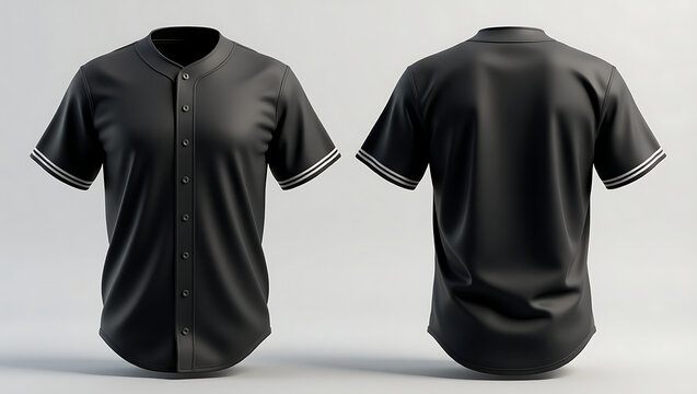 Blank Black Baseball Jersey Mockup