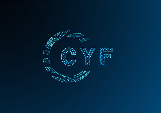 CYF low poly letter logo vector design. CYF lower poly logo design. CYF unique low poly logo design.