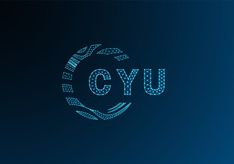 CYU low poly letter logo vector design. CYU lower poly logo design. CYU unique low poly logo design.