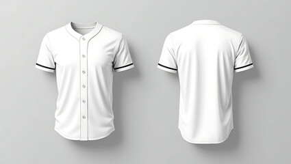 Naklejka premium Blank White Baseball Jersey Mockup