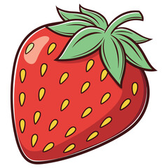 Colorful Strawberry Graphic for Stickers, Posters, and Packaging