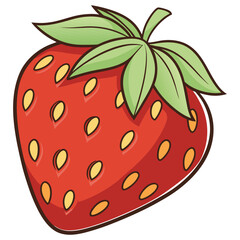 Obraz premium Hand-Drawn Strawberry Vector Perfect for Summer and Fruit Themes