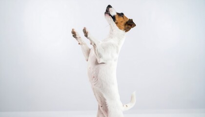 Fototapeta premium Playful dog standing on hind legs