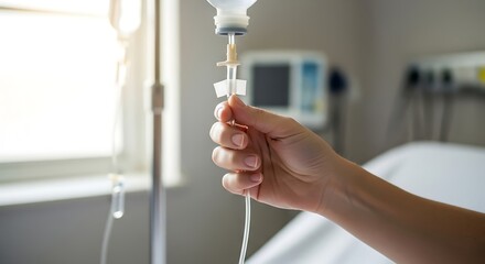 Close up of intravenous therapy in medical treatment
