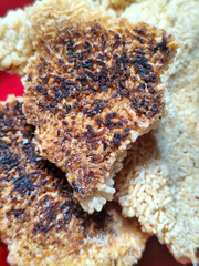 Intip.. Intip is a crunchy and tasty traditional Indonesian food. The rice crust is then dried and then fried.