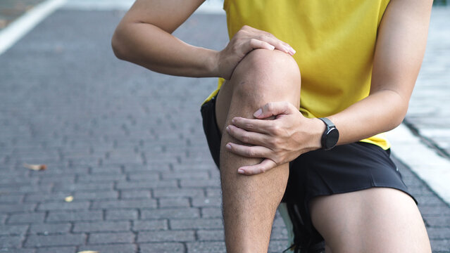 Man suffering from Knee pain, Joint pain, Arthritis and osteoarthritis. Medical concept.