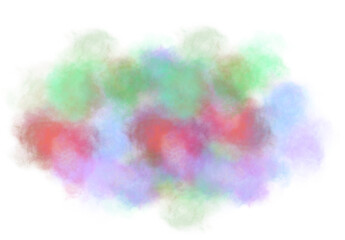 Colorful clouds 3d rendering png cutout, watercolor smoke effect, fog steam effect