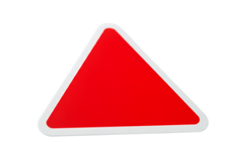 Red Triangle Warning Sign Isolated on Black Background isolated on transparent background