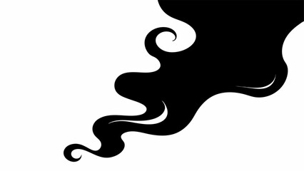 Obraz premium A black ink blot with swirling patterns and a white background creating a minimalist aesthetic design