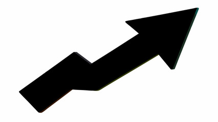 A black arrow pointing upwards on a white background indicating growth and positive direction towards success