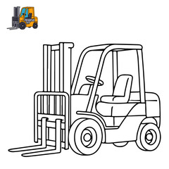 Forklift Construction Vehicles Coloring Pages