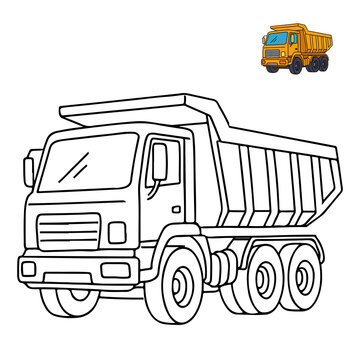 Dump Truck Construction Vehicles Coloring Pages