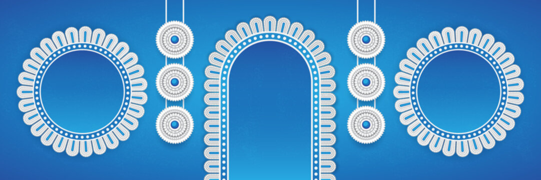 Durga Puja Festival Banner Design Template with Creative Durga Puja Decorative Elements