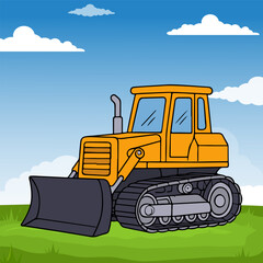 Bulldozer Heavy Equipment Cartoon