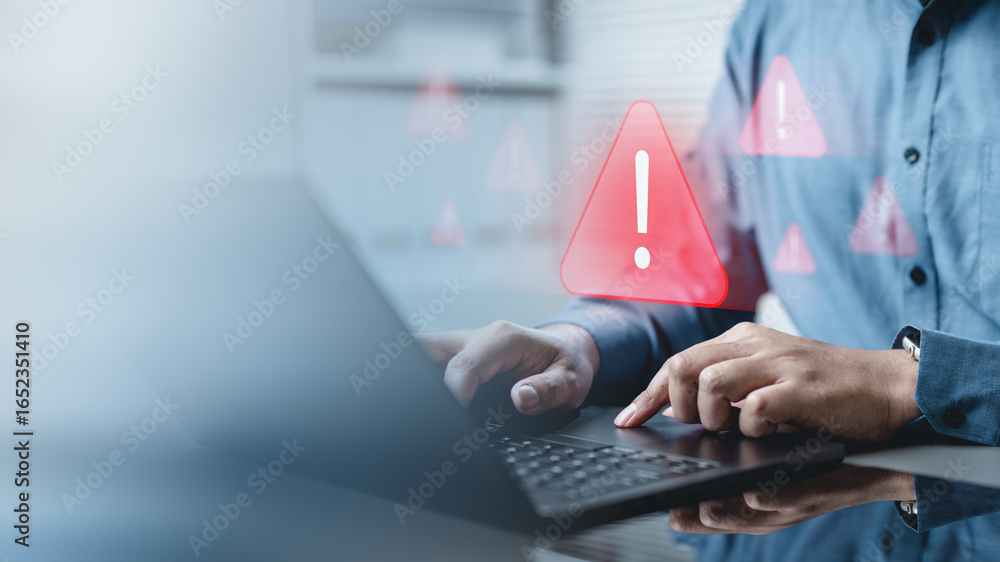 Poster warning cybersecurity crime sign. cyber security system firewall. data protection warning sign. cybe