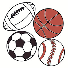sport balls set illustration Ai-Generated