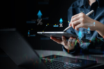 Investment Finance, Risk volatility management. Decision uncertainty caution. Risk assessment. Financial concept. Stock market analysis concept. Trading trading chart. Financial investment. Finance.